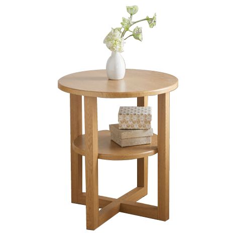 Small Side L Plant Coffee Table, Hallway / Room Furniture Living Room-Oak Finish (1/3)