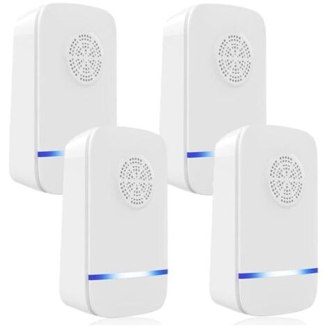 BUNTHAUS Répulsif antiparasitaire à ultrasons, pièges à souris anti insectes électroniques 4 paquets pour l'intérieur, plug in répulsif contre les moustiques et les araignées, répulsif efficace contre