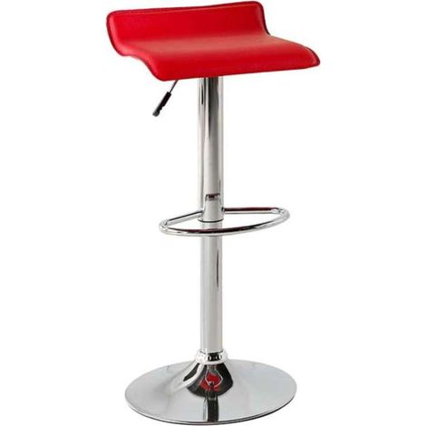 Pack de 2 taburetes elevables Agata en polipiel rojo, 38 x 39,5 x 64/85 cm (largo x ancho x alto) (1/2)