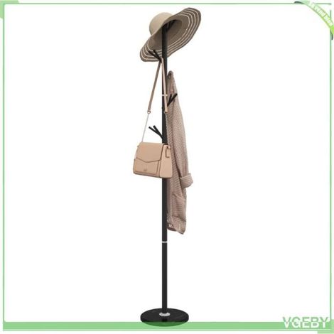 377103 Porte-manteau noir 175 cm fer enduit de poudre (1/5)