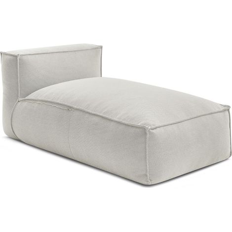 BOBOCHIC - Méridienne sans accoudoir avec bâche de protection pour canapé de jardin modulable BIARRITZ Beige (1/5)
