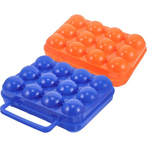 Boîte de Protection pour Œufs 2 Pièces en Abs, Jusqu’à 12 avec Poignée Bleu, Légère et Portable, pour Activités Extérieures et Camping, Rangement Compact pour Transport Sécurisé (1/5)