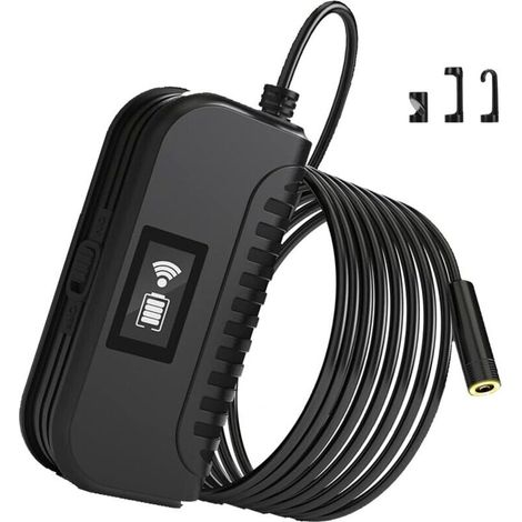 Endoscope sans Fil 8mm, Mise à Niveau de l'endoscope WiFi HD 5,0 MP, caméra d'inspection de Serpent Semi-Rigide avec Batterie 2600 mAh pour téléphones intelligents et tablettes iOS et Andr,de DEBUNS (1/5)