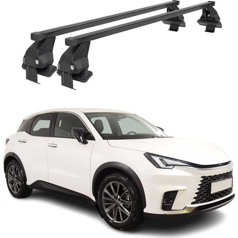 OMAC Dachträger Querträger Stahl für Lexus LBX 2024-2026 – Abschließbar – City-Crash-getestet – DIN 75302:2019 – ISO/PAS 11154:2006 – Max. 50 kg Schwarz (1/5)