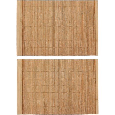 Sets de table en plastique tendance pour la maison, résistants à la chaleur et imperméables, faciles à nettoyer, marron clair, lot de 2 (1/3)