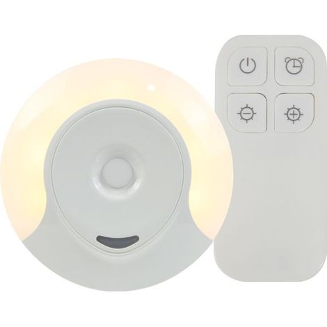 Luce notturna per bambini, lampada da comodino con timer, lampada da parete con telecomando e spina, con 10 livelli di luminosità, lampada notturna per la cameretta dei bambini e il corridoio. (1/5)