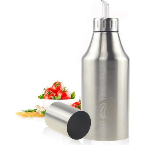 Distributeur de Huile Pot en acier inoxydable anti-fuite Bouteille Distributeur d'Huile ou de vinaigre de l'huile d'olive Sauce ustensile de cuisine -(1000ML) (1/5)