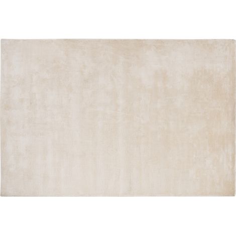 Alfombra de viscosa beige claro 140 x 200 cm pelo corto sala de estar Gesi II (1/5)