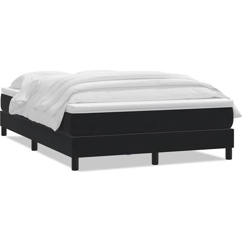 Maison Exclusive - Giroletto a Molle con Materasso Nero 160x210 cm in Velluto