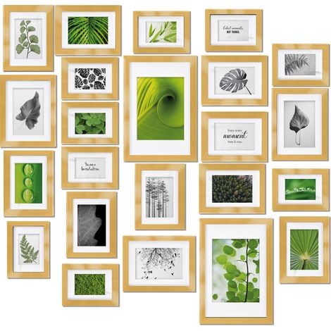 24tlg bomoe Nature Bilderrahmen Set Gold
