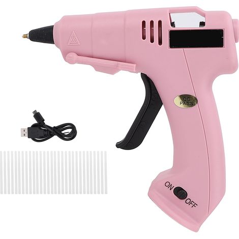 Pistolet à colle chaude sans fil avec bâtons de colle, chauffe rapide, rechargeable par USB, idéal pour les loisirs créatifs des enfants. (1/5)