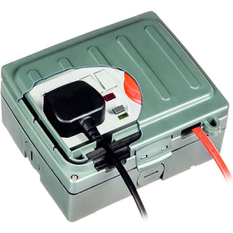 Timeguard Weathersafe Extreme Wi WXT204NP Twin Gang 13A Outdoor Switched RCD Socket (Passive RCD)