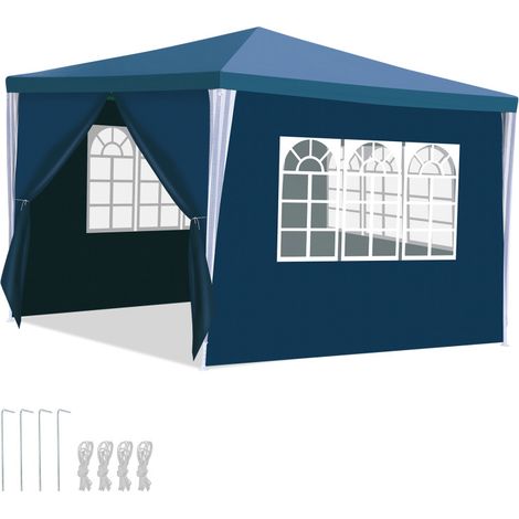 SWANEW Tenda da giardino per feste con pareti laterali 3x3m blu (1/4)