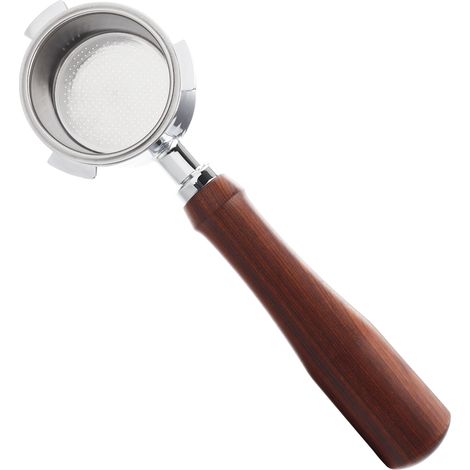 Porte-filtre sans fond de 51 mm avec panier en acier inoxydable à 3 oreilles et poignée en bois massif, pièces de rechange compatibles avec la machine Delonghi EC685/EC680 (1/5)