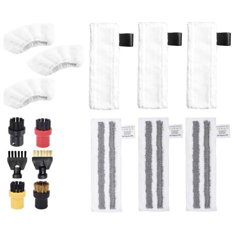 15 Pcs Accessoires pour Karcher Nettoyeur Vapeur SC1 SC2 SC3 SC4 SC5, Pieces Detachees Brosse et Chiffons pour Karcher Nettoyeur Vapeur Sol