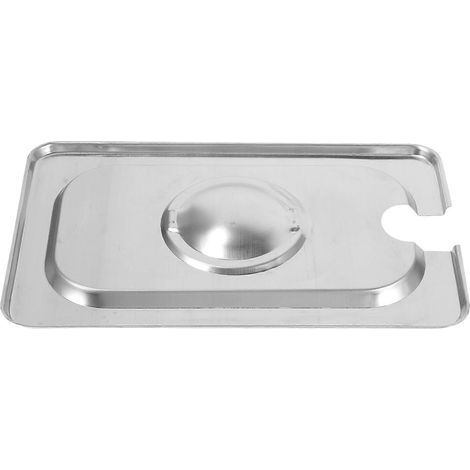 Couvercle multifonctionnel en acier inoxydable pour récipient alimentaire, bac à crème glacée vapeur.-17.50X11.00X2.00CM-Silver (1/4)