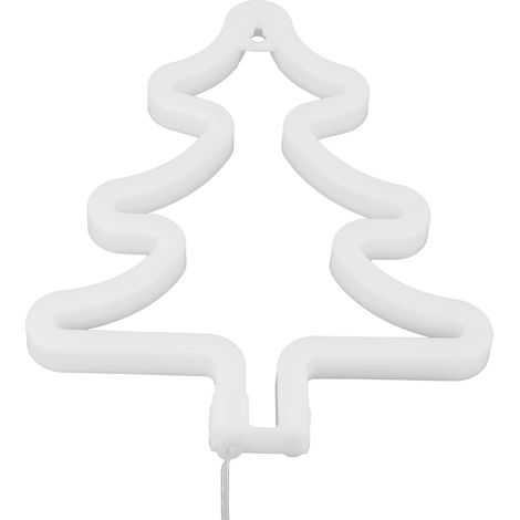 Sapin de Noël lumineux néon moderne, enseigne LED néon pour chambre, décoration de fête de Noël, lumière blanche