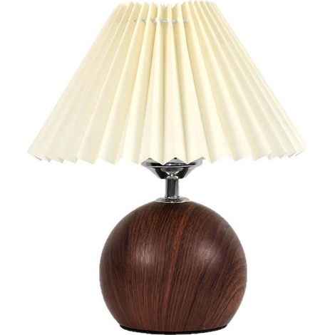 Lampe De Table En Céramique - Base Céramique Marron - Abat-Jour En Polyester Blanc - Pour Chambre Et Salon - 1 Pièce (1/4)