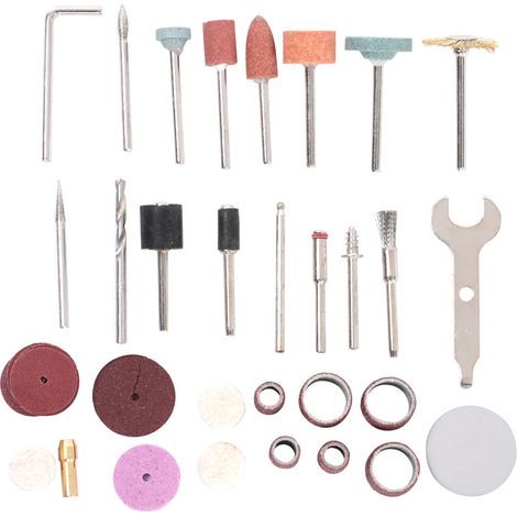 Set of 40 grinding and polishing accessories for rotary tools, polished steel, compatible with electric drills and grinders (1/5)