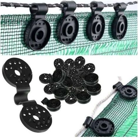 Clip Pour Brise-Vue - Avec Oeillet En Plastique - Fixation Anti-Uv Pour Filets D'ombrage Et Clôtures - 100 Pièces (1/4)