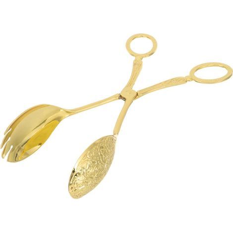 Pince à aliments en alliage d'aluminium pour restaurant, pince à pain, pince à steak pour barbecue, accessoire de cuisine-23x4.5cm-Golden (1/3)