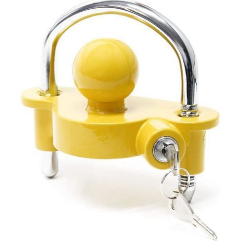 1 Antivol Remorque, Serrure Sécurité, Attelage 50mm, 6 Positions, Caravane (1/2)