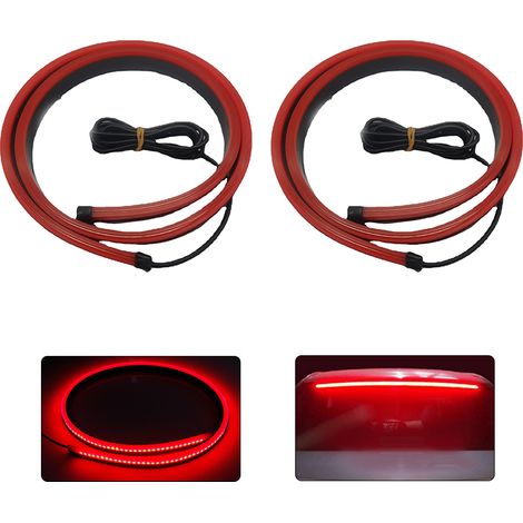 2 Piece Set, High Mount Brake Light, Car Signal Light, High Mount Brake Light, Car Tailgate Strip, Safe Driving Warning Light, 90cm Cuttable Rear Third Brake Light (1/4)