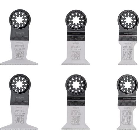 Lames de scie Starlock Multitool STIER Usage universel, bois et clous, 6 pièces (1/5)