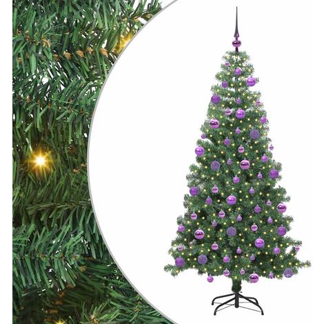 Sapin de Noël  Arbre de Noël avec 300 LED avec support Vert 240 cm PVC (1/5)