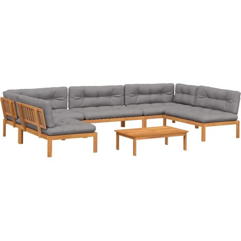 Maison Exclusive - 6-tlg. Garten-Sofagarnitur aus Paletten mit Ki (1/5)
