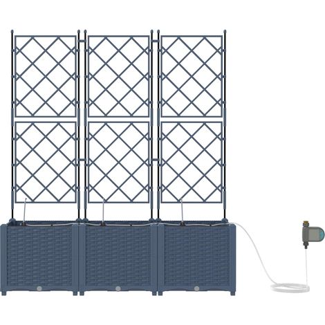 Maison Exclusive - Vaso da giardino 3 pcs Grigio 120 x 40 x 142 cm Plastica