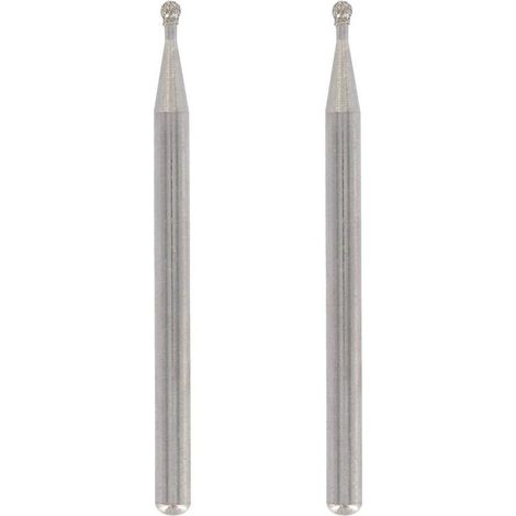 Lot de 2 pointes Diamant, Bout rond, Diamètre de travail 2mm pour Gravure et Sculpture dans le Verre, Miroir, Céramique avec Outil Multiusage Dremel (1/4)