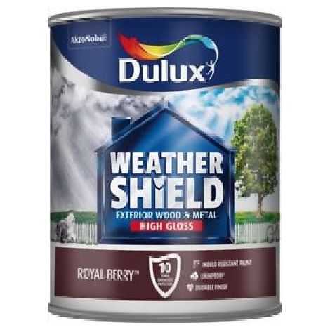 Dulux Weathershield Exterior Gloss Paint - Royal Berry - 750ml