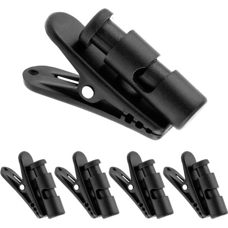 Set di 5 clip per cavi di cuffie, clip nere per cavi di cuffie audio, accessori per cavi di cuffie audio - AquaForge (1/5)