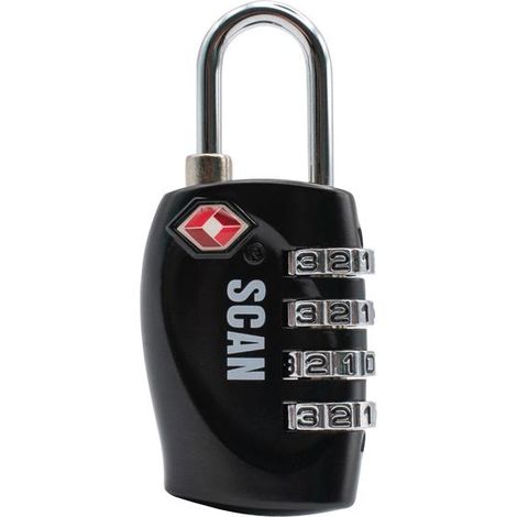Scan WA714-3 Zinc Combination Padlock TSA Approved SCAPLTSA31