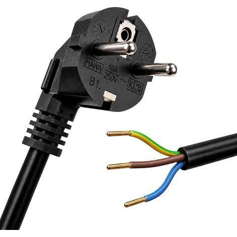 HAWA 1008219 Strom Anschlusskabel Schwarz 2.00 m
