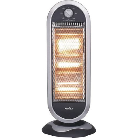 Estufa Elect.candente 1200w  Negro/plata 3potencias Oscilante 3elememtos Asa Y Antivuelco 70x30x30cm (1/3)
