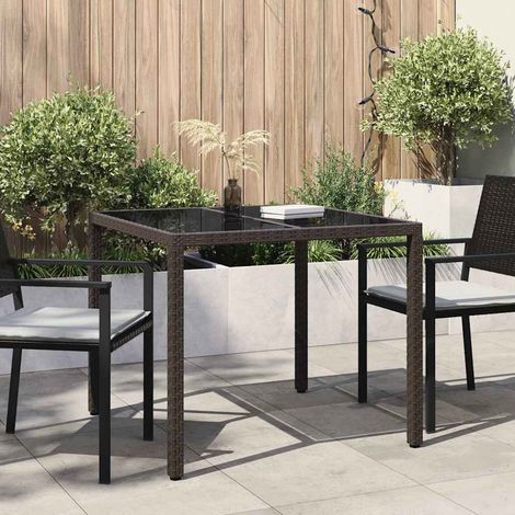 Gartentisch Braun 90 x 90 x 75 cm Poly-Rattan