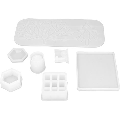 Lot de 7 moules en résine époxy cristal à faire soi-même, en forme de cerf, pour présenter maquillage et bijoux. Moule en silicone.