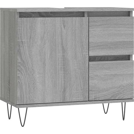 Maison Exclusive - Badschrank Grau Sonoma 65x33x60 cm Holzwerksto