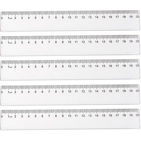 Lot de 5 règles pour l'école primaire (15 cm et 20 cm), petites (1/5)