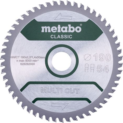 Metabo Sägeblatt "multi cut - classic", 190x30 Z54 FZ/TZ 5° (628282000)