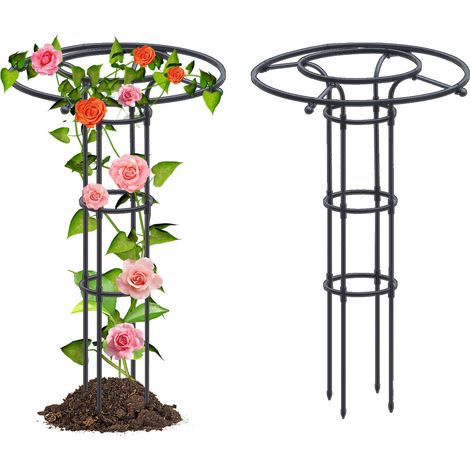 Kletterhilfe, pilzförmige Stütze für Topfpflanzen, Weinreben, Rosen, Clematis, Gemüse, Gesamthöhe 120 cm (1/3)