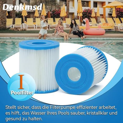 4er-Pack Ersatzfilterkartuschen Größe I für Bestway Typ I für Bestway 58093 Schwimmbad (1/4)