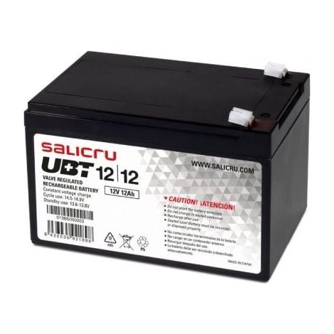 Salicru UBT 12-12 wiederaufladbare AGM-Batterie 12 Ah - 12 V, versiegelte Blei-Säure (VRLA), 12 Ah, 12 V, 5 Jahr(e), -10 - 60 °C