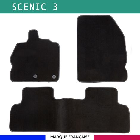 Tapis de voiture - Sur Mesure pour SCENIC 3 (2009 - 2016) - 3 pièces - Tapis de sol antidérapant pour automobile (1/4)