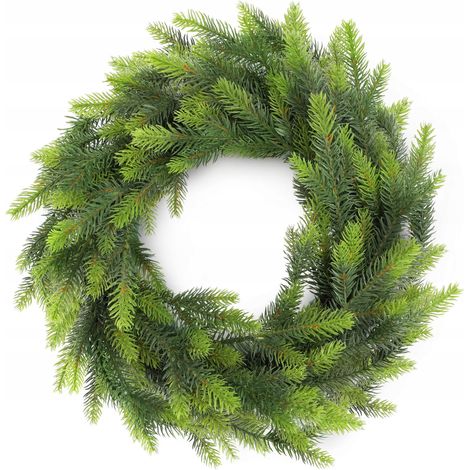 KADAX Weihnachtskranz aus PE-Kunststoff, Weihnachtskranz für Tür, Adventskranz, Türkranz für Weihnac