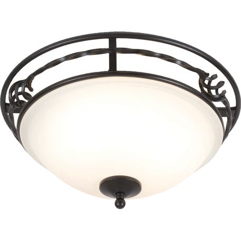 Elstead Pembroke - 2 Light Flush Deckenleuchte Schwarz, E27