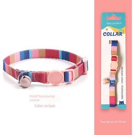 Collier pour chat avec clochette - Sécurité anti-étranglement - Couleurs tendance - Convient aux chats ayant un tour de cou de 15 à 30 cm