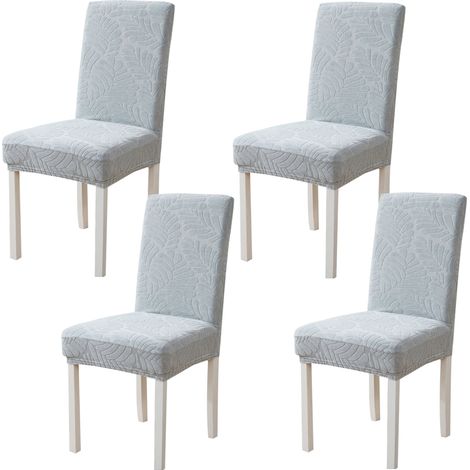 Housse De Chaise - Jacquard Extensible - Pour Chaise De Salle À Manger Hauteur Dos 45 À 55 Cm Largeur 39 À 46 Cm - 2 Pièces (1/5)